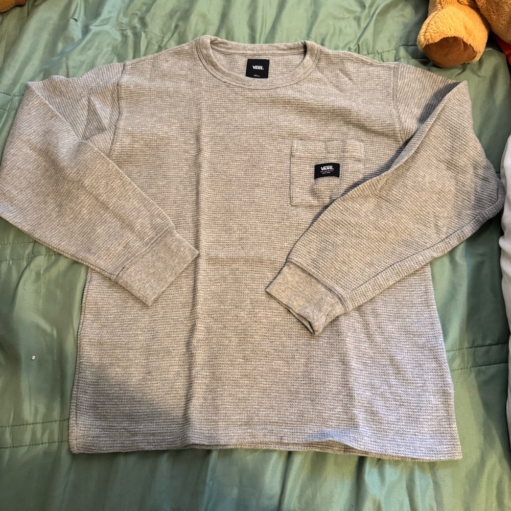 Vans grey waffle knit long sleeve t shirt.